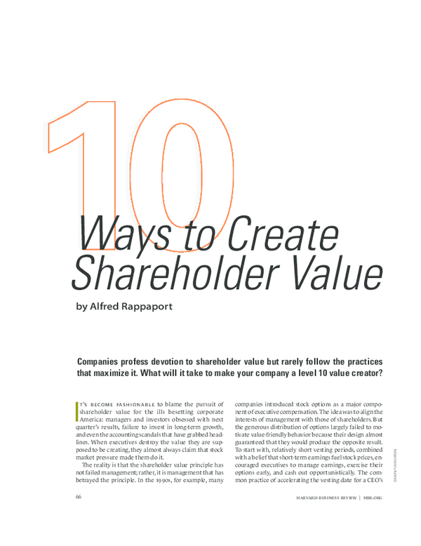 Why is shareholder value important
