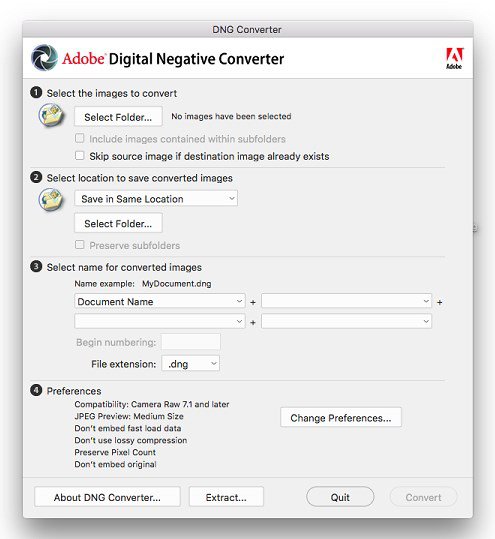 Adobe dng converter for mac download
